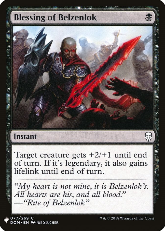 Image for Blessing of Belzenlok (The List Reprints) (77) - Magic: The Gathering