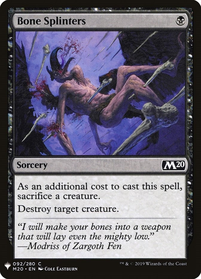 Image for Bone Splinters (The List Reprints) (92) - Magic: The Gathering