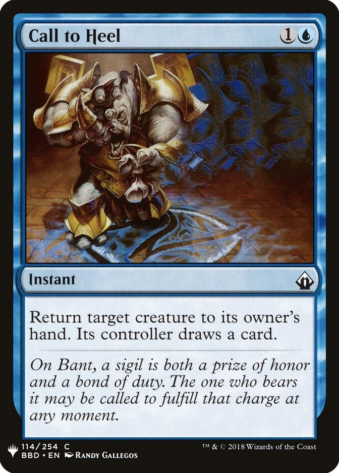 Image for Call to Heel (The List Reprints) (114) - Magic: The Gathering