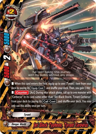 Image for Jet Black Typhoon, Tyrant Cerberus (Soaring Superior Deity Dragon) (S-BT06/0026EN) - Future Card BuddyFight
