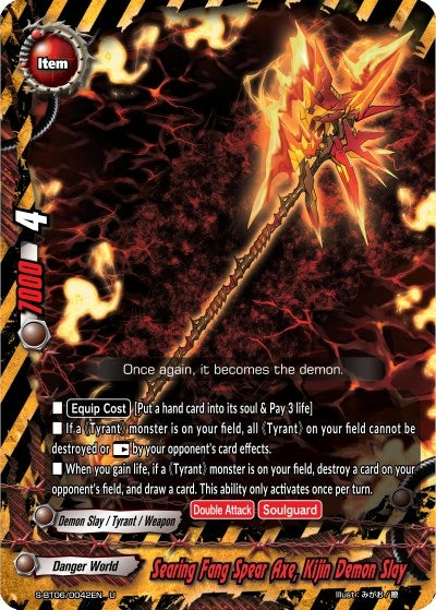 Image for Searing Fang Spear Axe, Kijin Demon Slay (Soaring Superior Deity Dragon) (S-BT06/0042EN) - Future Card BuddyFight