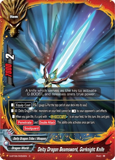 Image for Deity Dragon Beamsword, Garknight Knife (Soaring Superior Deity Dragon) (S-BT06/0052EN) - Future Card BuddyFight