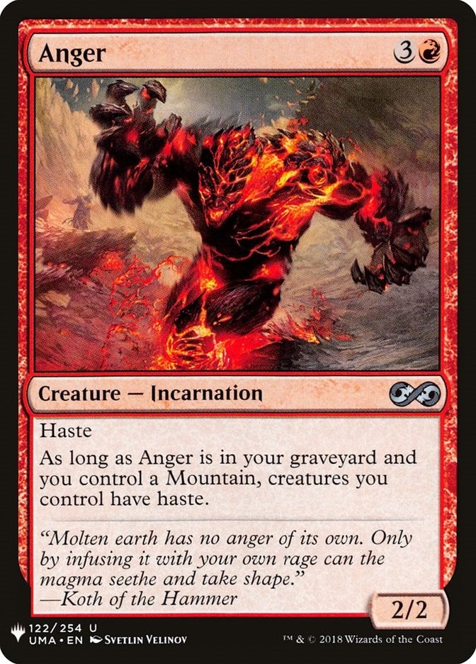 Image for Anger (UMA) (The List Reprints) (122) - Magic: The Gathering