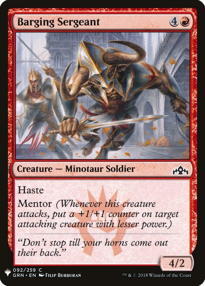 Image for Barging Sergeant (The List Reprints) (92) - Magic: The Gathering