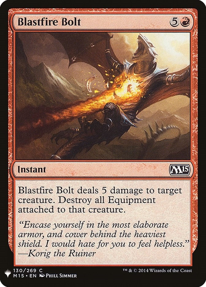 Image for Blastfire Bolt (The List Reprints) (130) - Magic: The Gathering