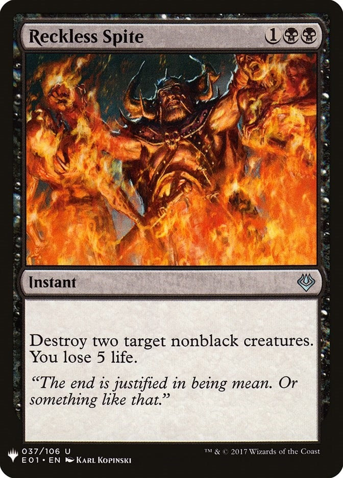 Image for Reckless Spite (The List Reprints) (37) - Magic: The Gathering