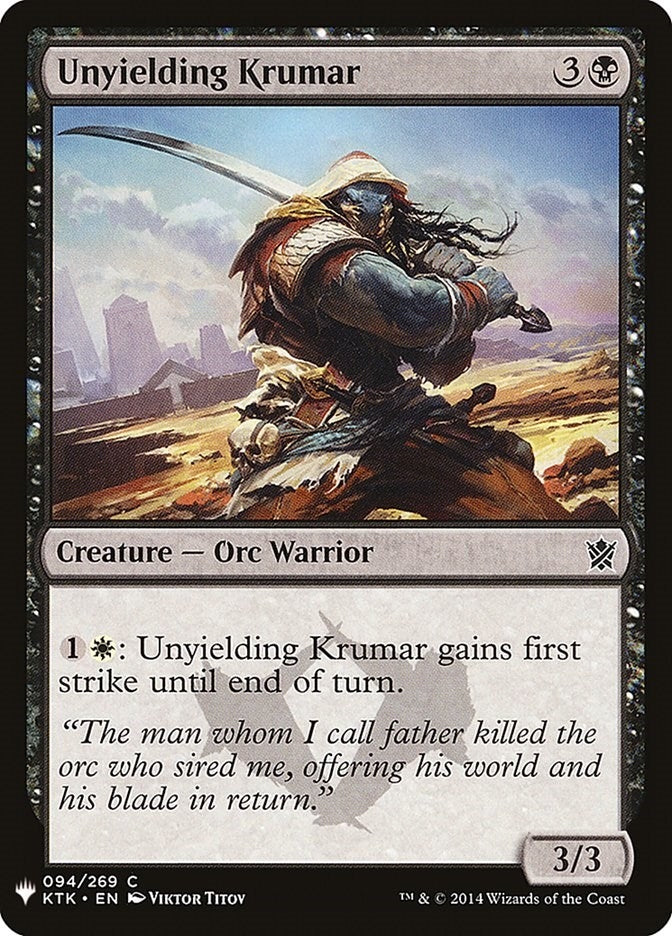 Image for Unyielding Krumar (The List Reprints) (94) - Magic: The Gathering