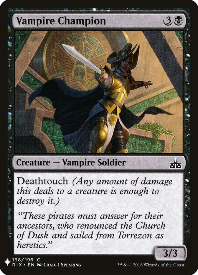 Image for Vampire Champion (The List Reprints) (198) - Magic: The Gathering