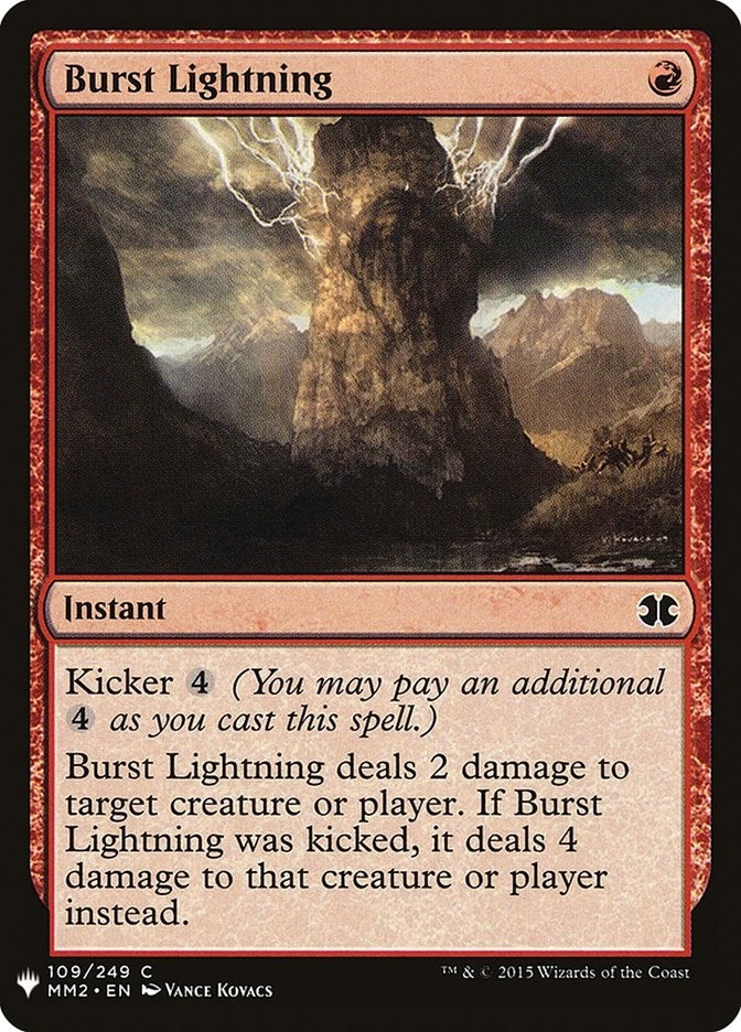 Image for Burst Lightning (MM2) (The List Reprints) (109) - Magic: The Gathering