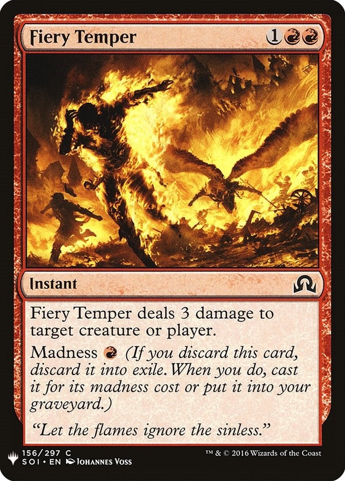 Image for Fiery Temper (The List Reprints) (156) - Magic: The Gathering