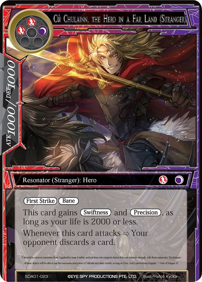 Image for Cu Chulainn, the Hero in a Fare Land (Stranger) (Alice Origin Starter Deck) (SDAO1-023) - Force of Will