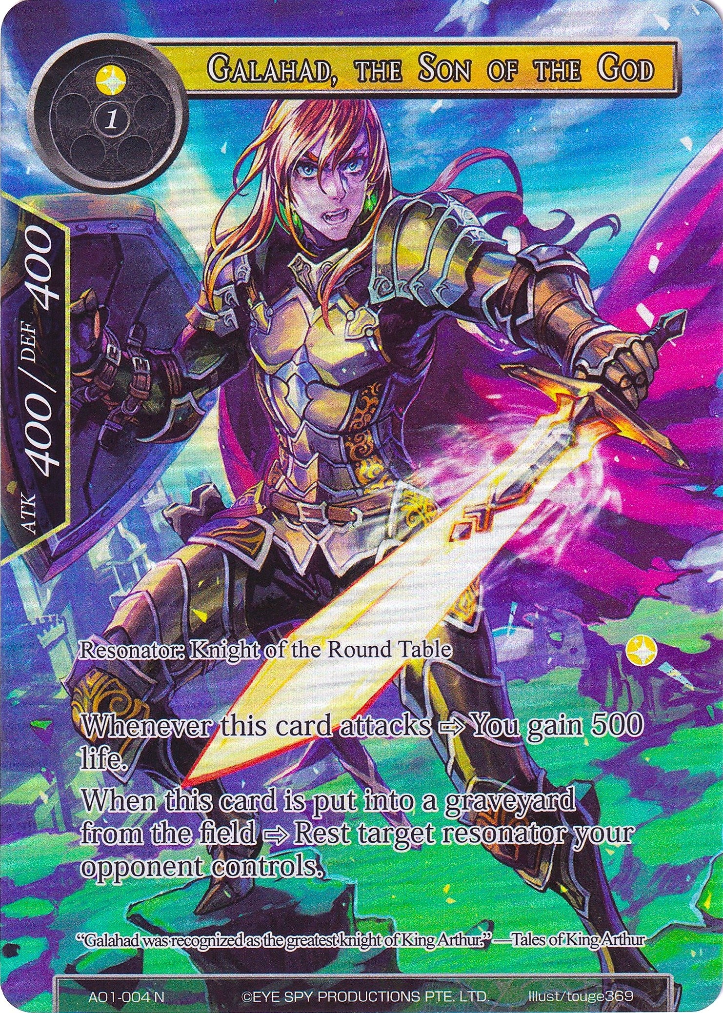 Image for Galahad, the Son of the God (Full Art) (Alice Origin) (AO1-004) - Force of Will