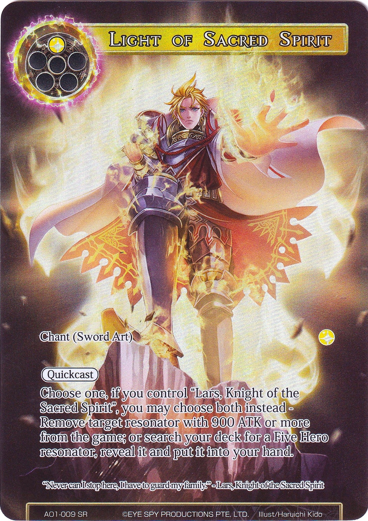 Image for Light of Sacred Spirit (Full Art) (Alice Origin) (AO1-009) - Force of Will