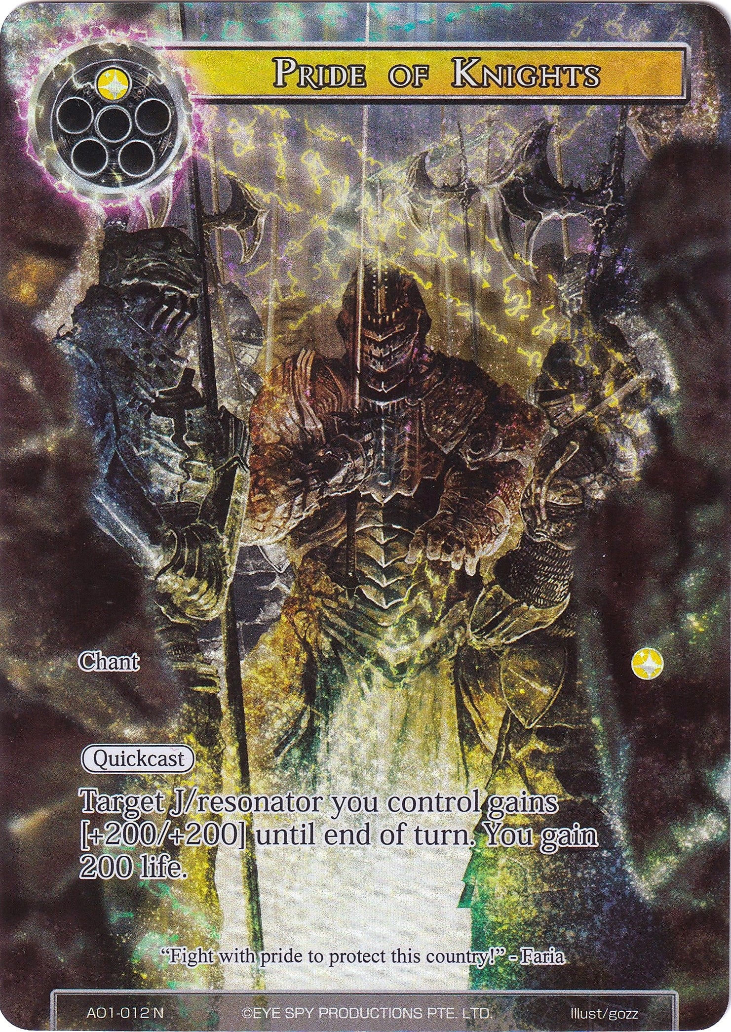 Image for Pride of Knights (Full Art) (Alice Origin) (AO1-012) - Force of Will