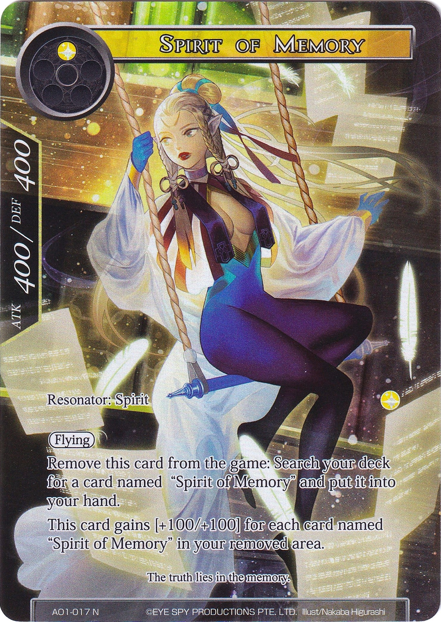 Image for Spirit of Memory (Full Art) (Alice Origin) (AO1-017) - Force of Will
