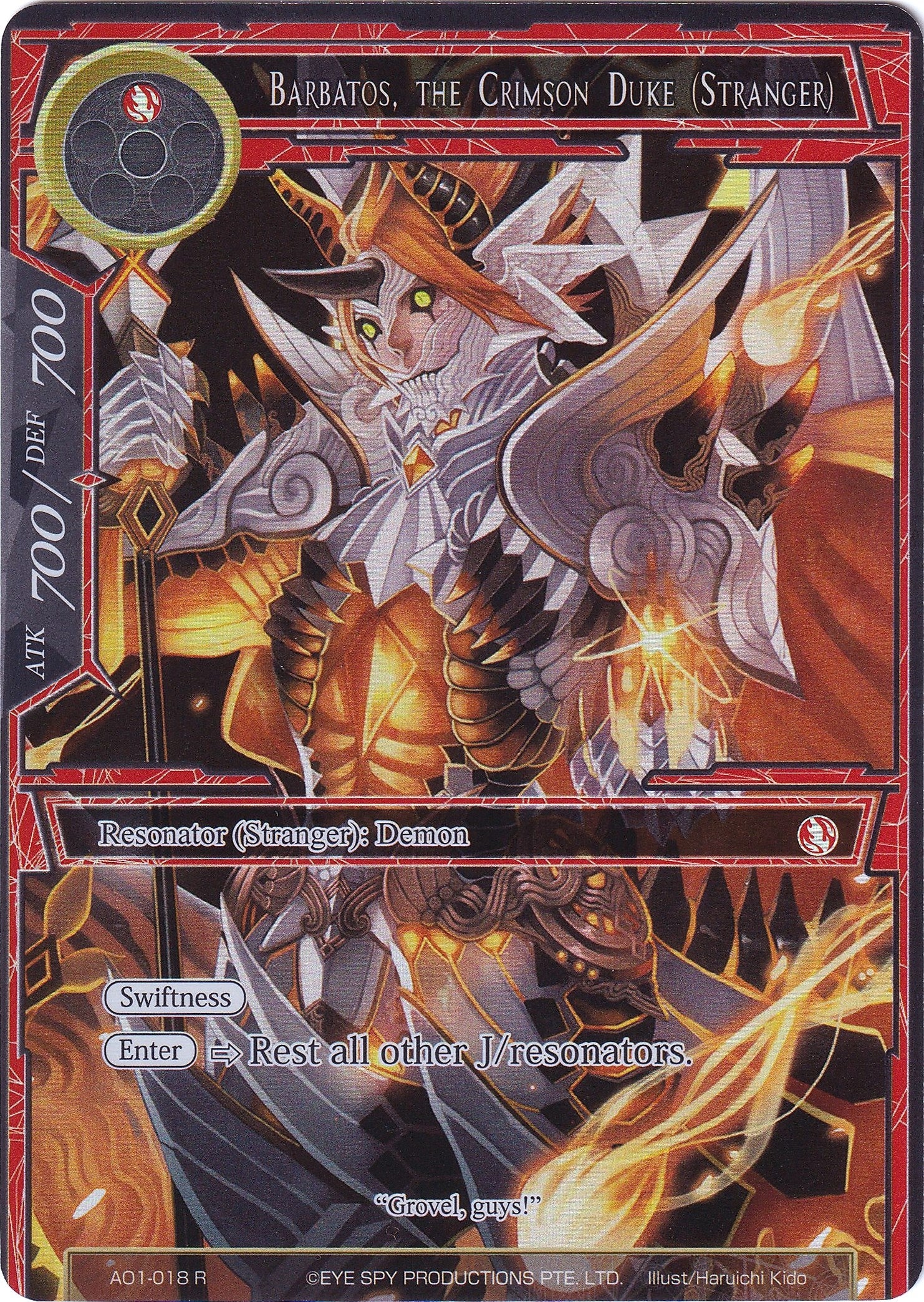 Image for Barbatos, the Crimson Duke (Stranger) (Full Art) (Alice Origin) (AO1-018) - Force of Will