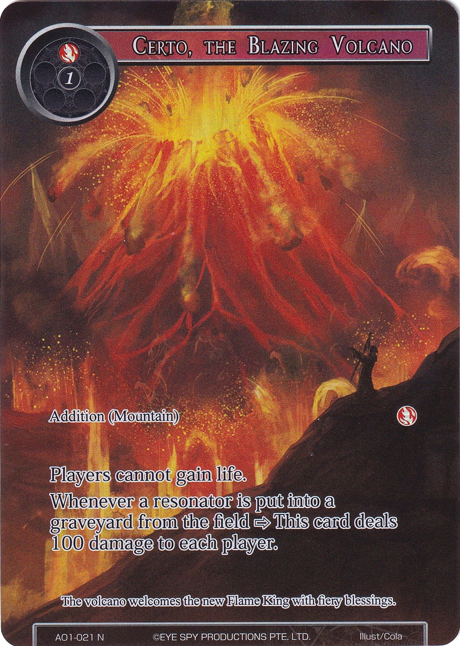 Image for Certo, the Blazing Volcano (Full Art) (Alice Origin) (AO1-021) - Force of Will