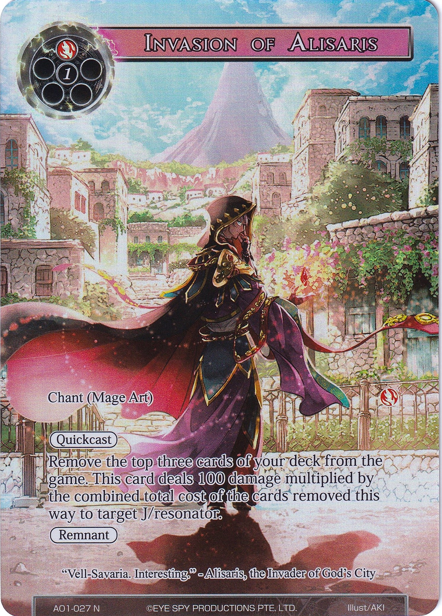 Image for Invasion of Alisaris (Full Art) (Alice Origin) (AO1-027) - Force of Will