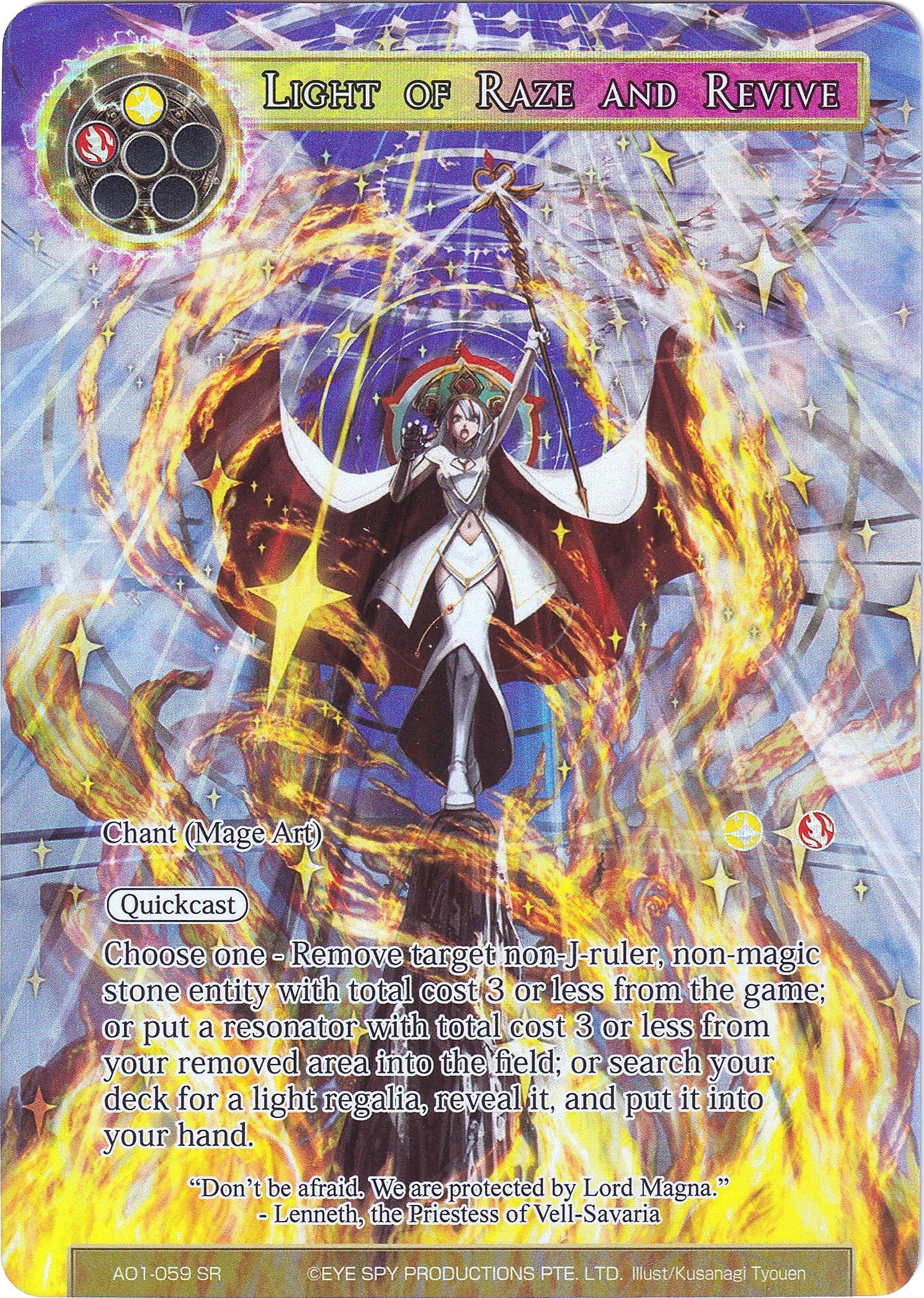 Image for Light of Raze and Revive (Full Art) (Alice Origin) (AO1-059) - Force of Will