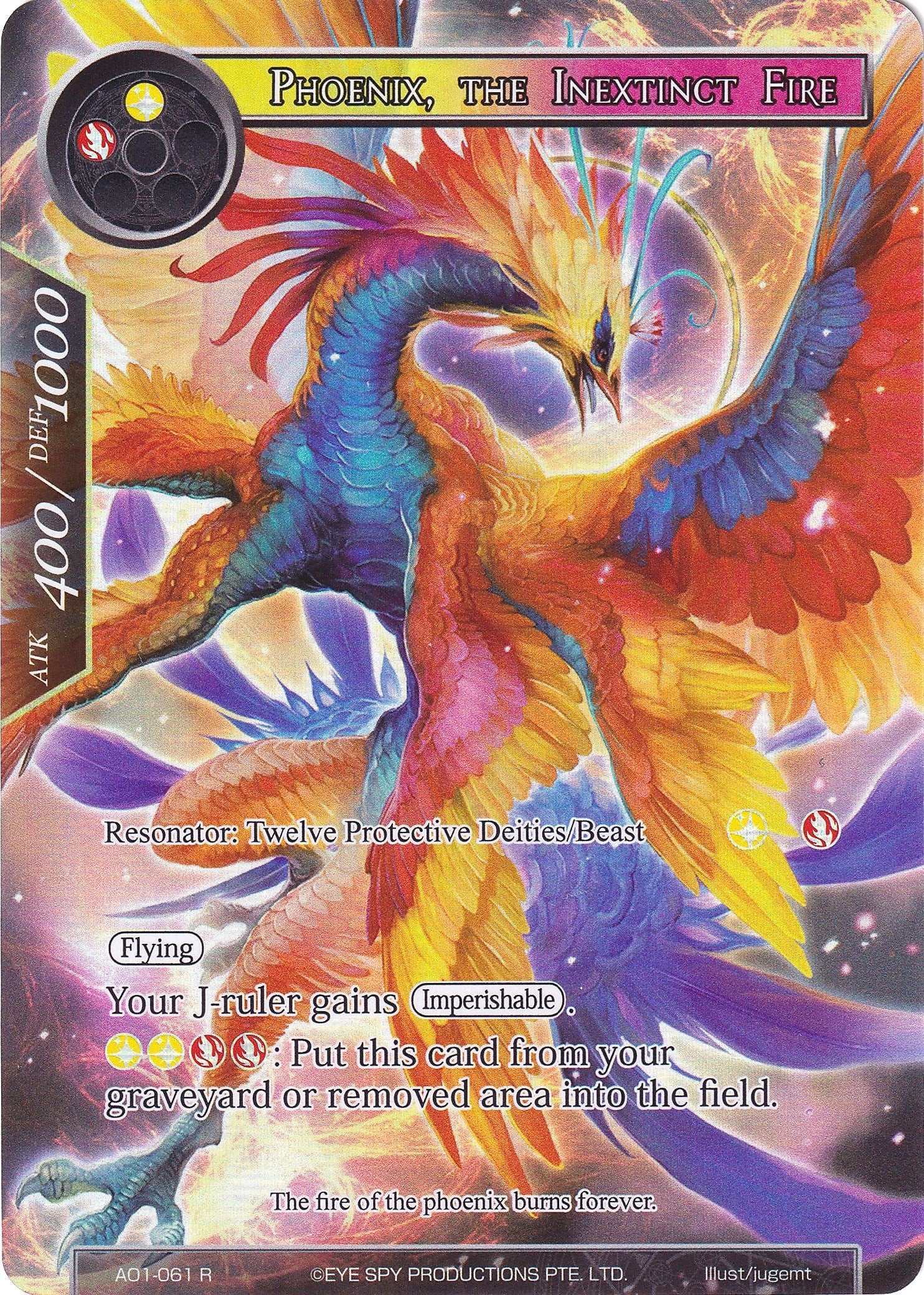 Image for Phoenix, the Inextinct Fire (Full Art) (Alice Origin) (AO1-061) - Force of Will