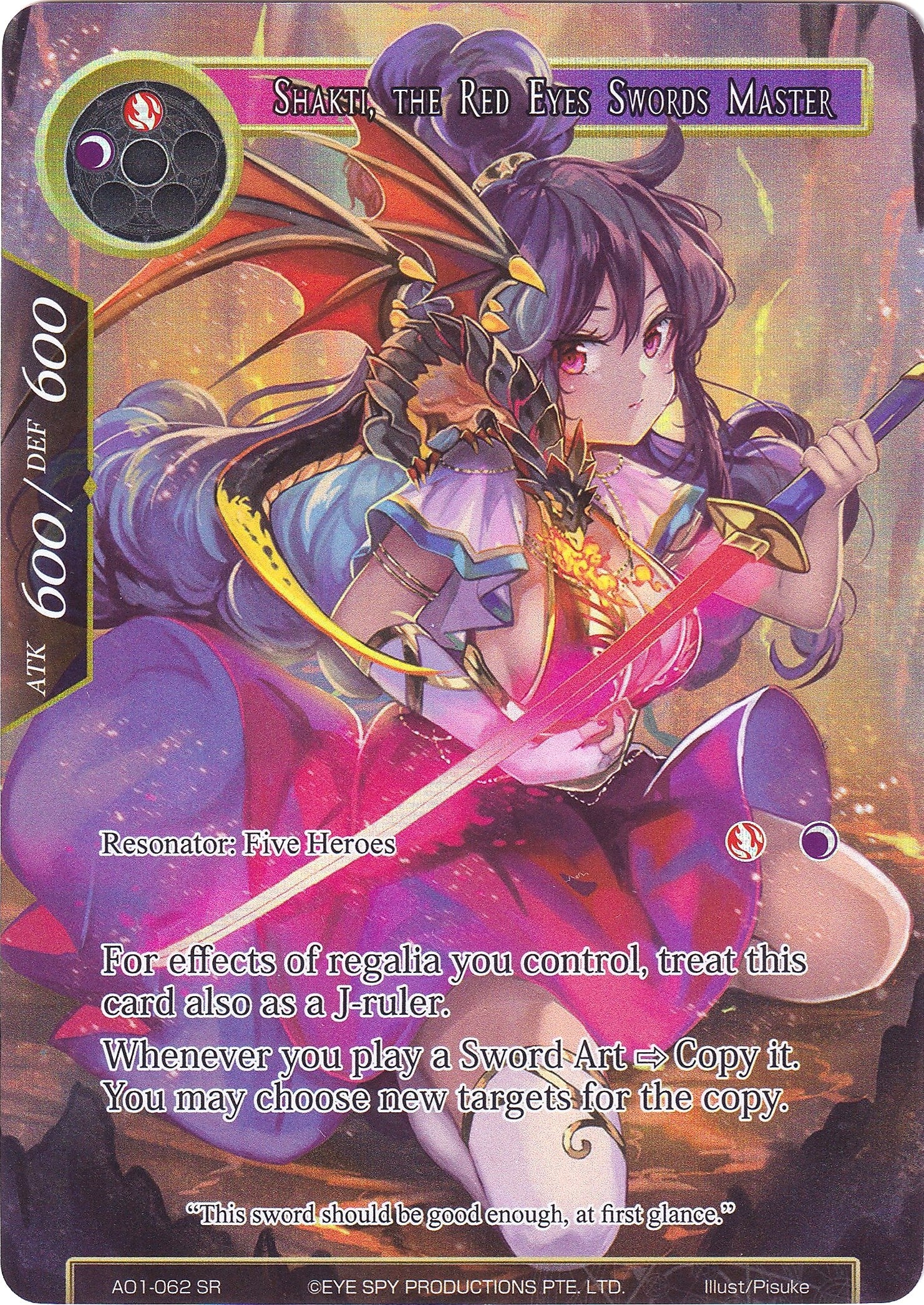 Image for Shakti, the Red Eyes Swords Master (Full Art) (Alice Origin) (AO1-062) - Force of Will