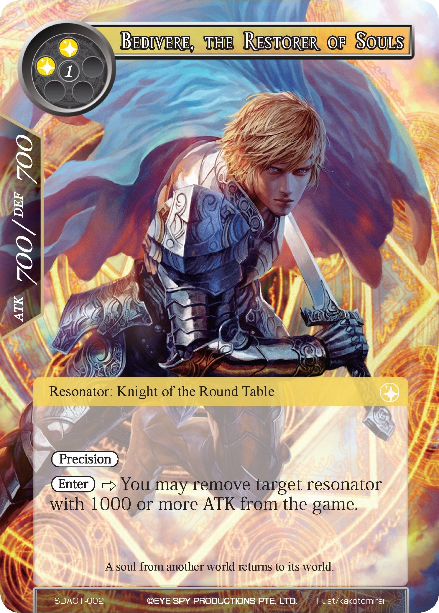 Image for Bedivere, the Restorer of Souls (Alice Origin Starter Deck) (SDAO1-002) - Force of Will