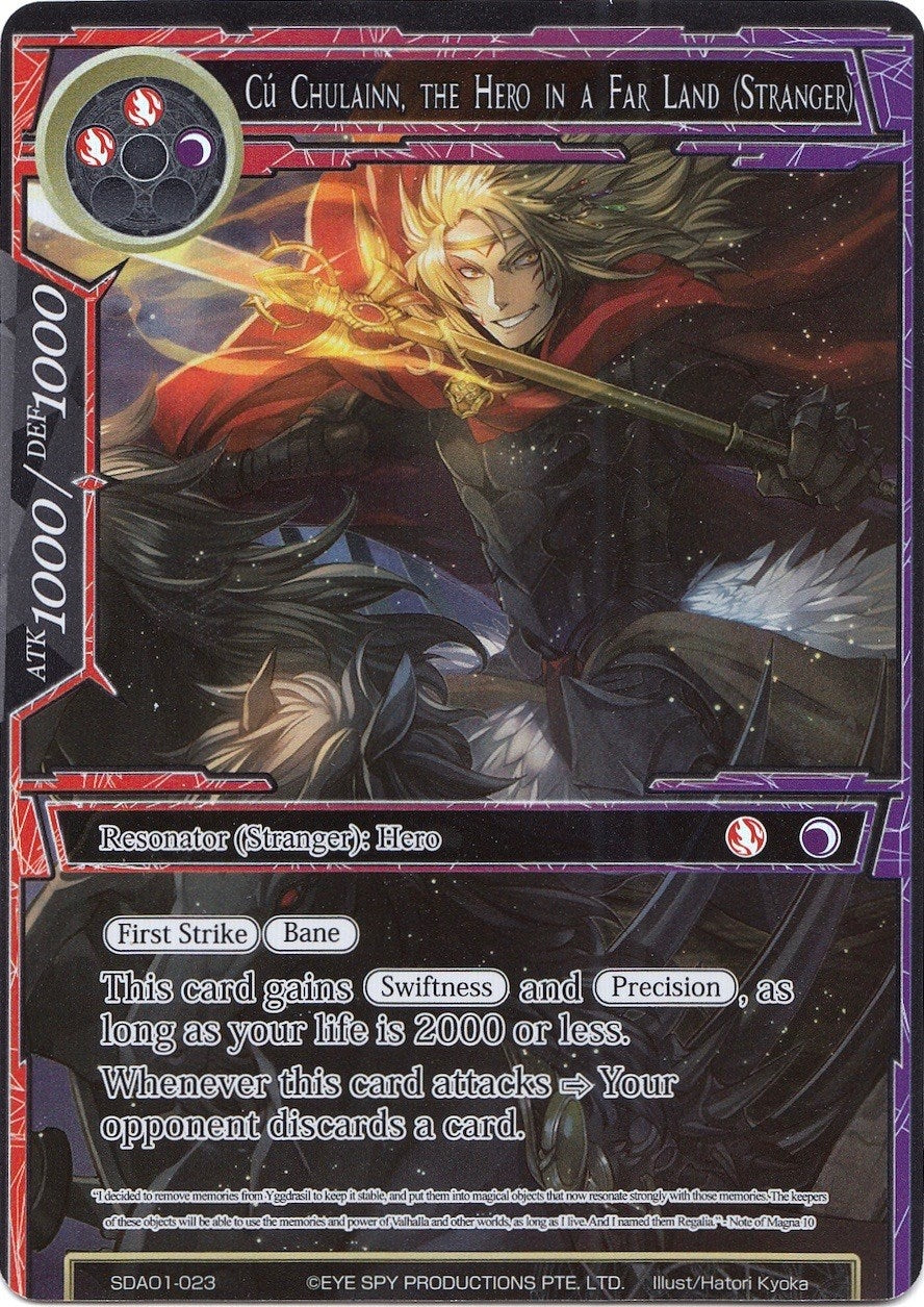 Image for Cu Chulainn, the Hero in a Fare Land (Stranger) (Full Art) (Alice Origin Starter Deck) (SDAO1-023) - Force of Will
