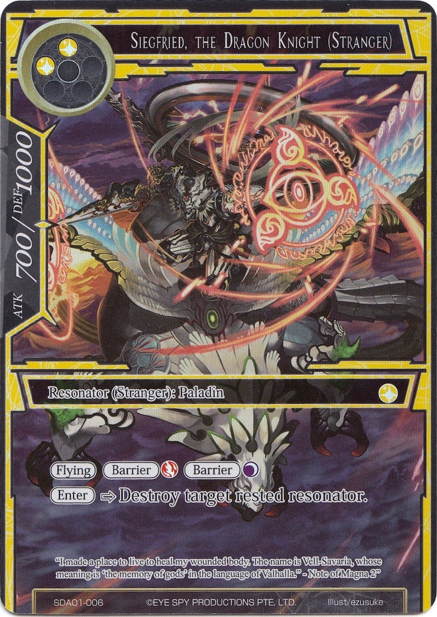 Image for Siegfried, the Dragon Knight (Stranger) (Full Art) (Alice Origin Starter Deck) (SDAO1-006) - Force of Will