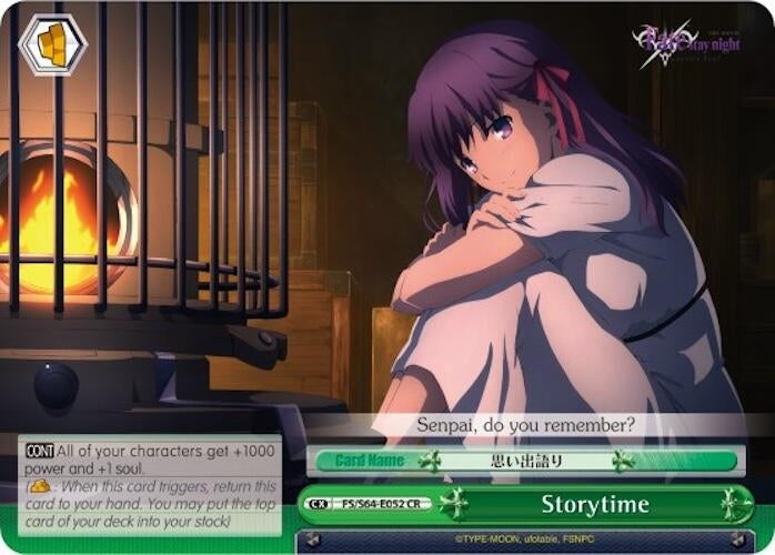 Image for Storytime (Fate/stay night [Heaven’s Feel]) (FS/S64-E052 CR) - Weiss Schwarz
