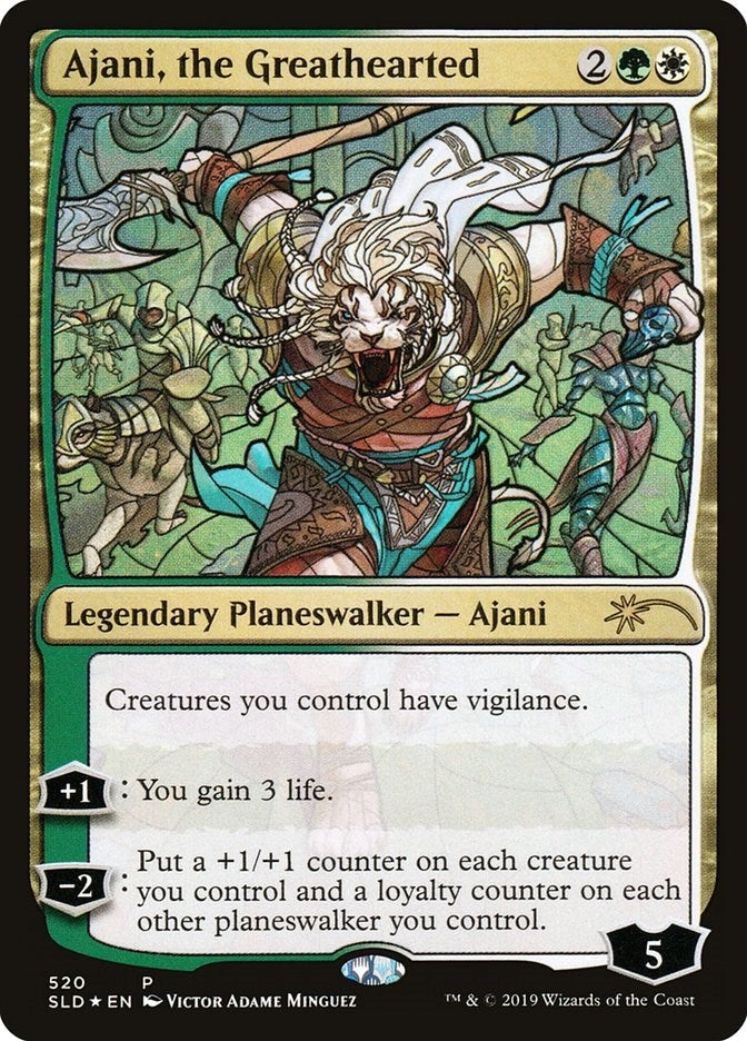 Image for Ajani, the Greathearted (Stained Glass) (Secret Lair Drop Series) (520) - Magic: The Gathering