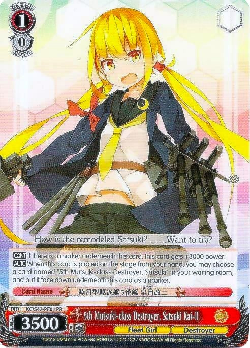 Image for 5th Mutsuki-class Destroyer, Satsuki Kai-II (KanColle: Arrival! Reinforcement Fleets from Europe!) (KC/S42-PE01 PR) - Weiss Schwarz