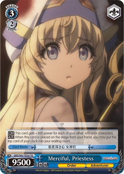 Image for Merciful, Priestess (Goblin Slayer) (GBS/S63-TE20 TD) - Weiss Schwarz