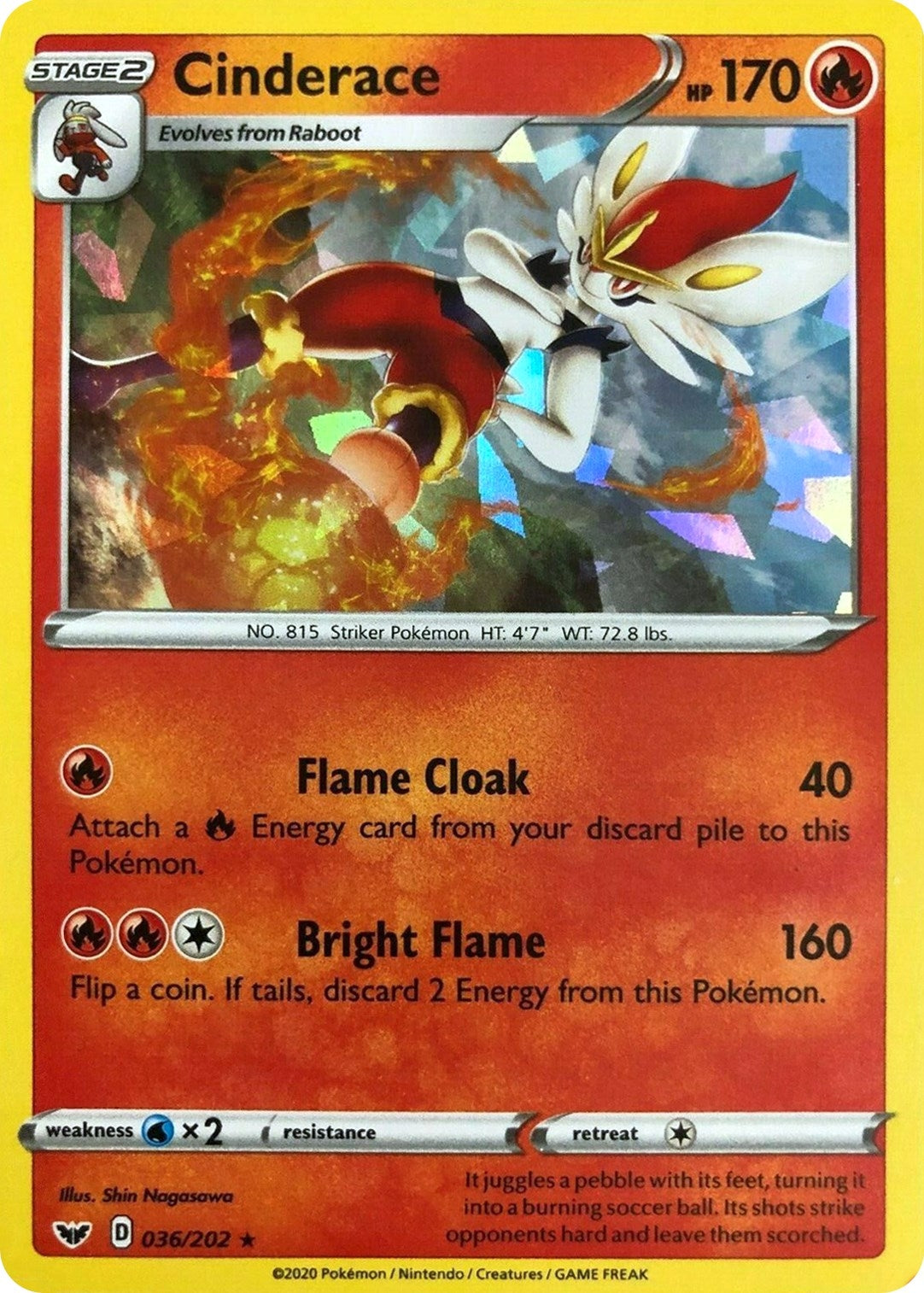 Image for Cinderace - 036/202 (Cracked Ice Holo) (Deck Exclusives) (036/202) - Pokemon