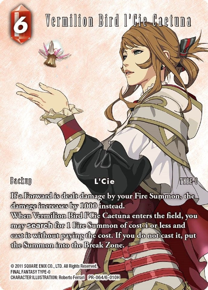 Image for Vermilion Bird l'Cie Caetuna (FF: Promo Cards) (PR-064/6-010H) - Final Fantasy TCG