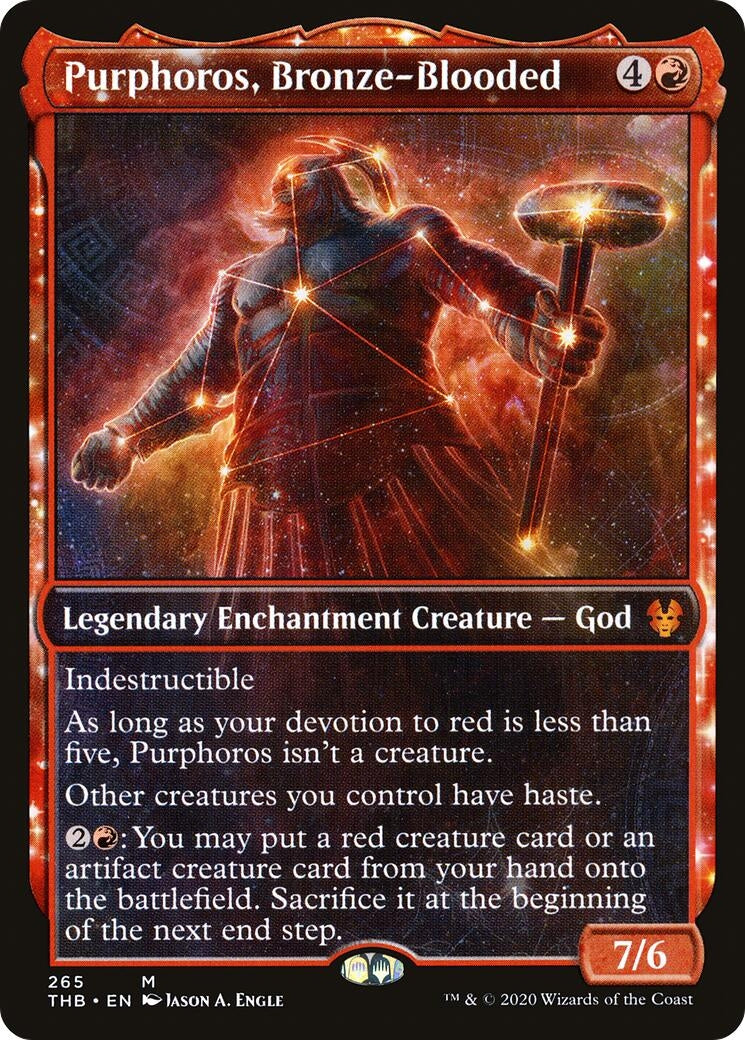 Image for Purphoros, Bronze-Blooded (Showcase) (Theros Beyond Death) (265) - Magic: The Gathering
