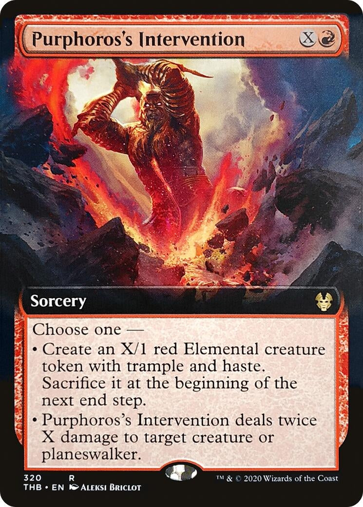 Image for Purphoros's Intervention (Extended Art) (Theros Beyond Death) (320) - Magic: The Gathering
