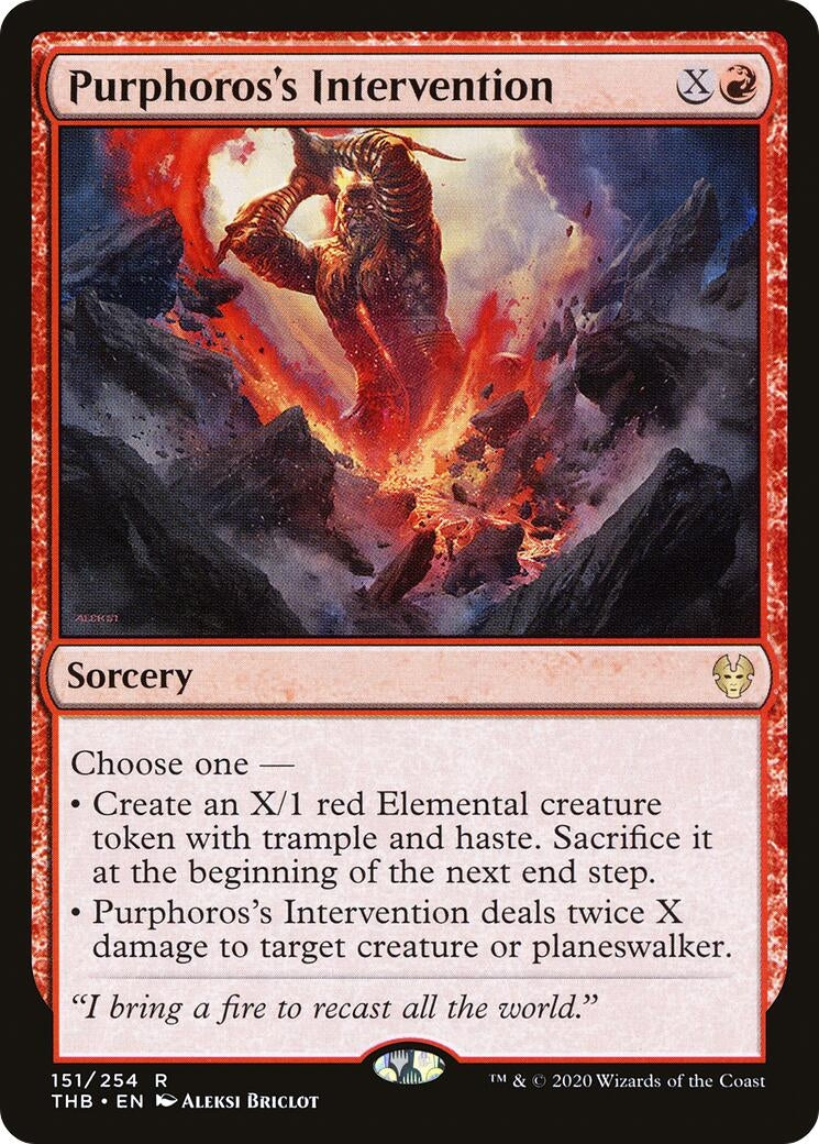 Image for Purphoros's Intervention (Theros Beyond Death) (151) - Magic: The Gathering