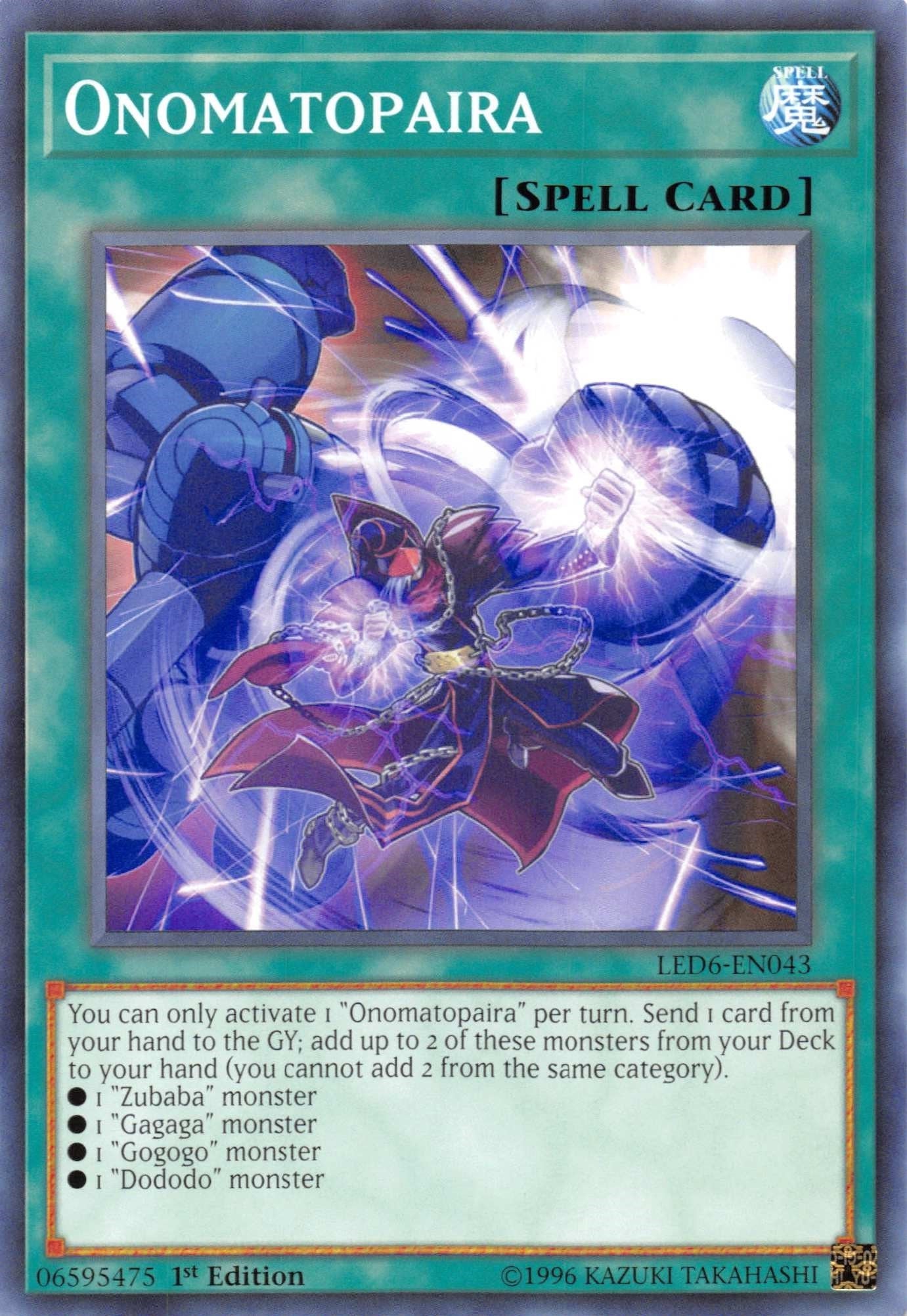 Image for Onomatopaira (Legendary Duelists: Magical Hero) (LED6-EN043) - YuGiOh