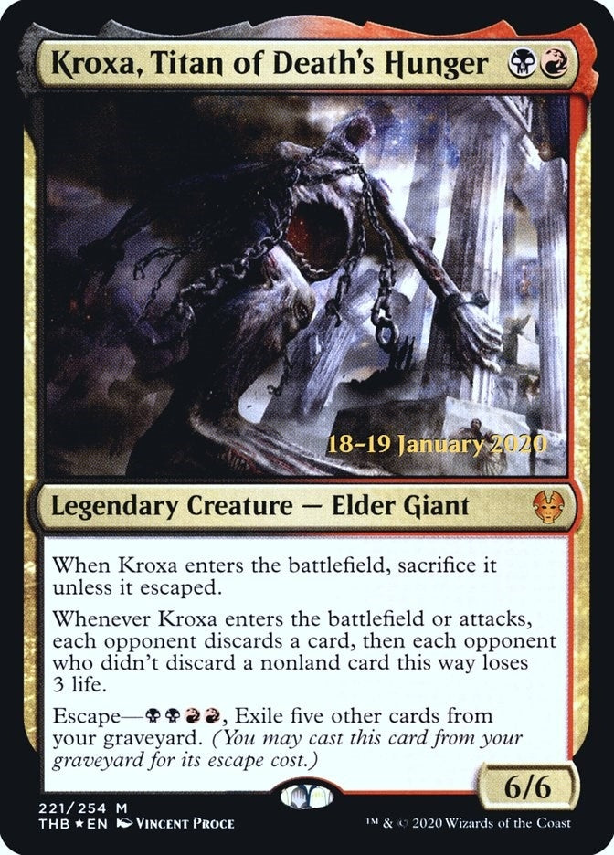 Image for Kroxa, Titan of Death's Hunger (Prerelease Cards) (221) - Magic: The Gathering