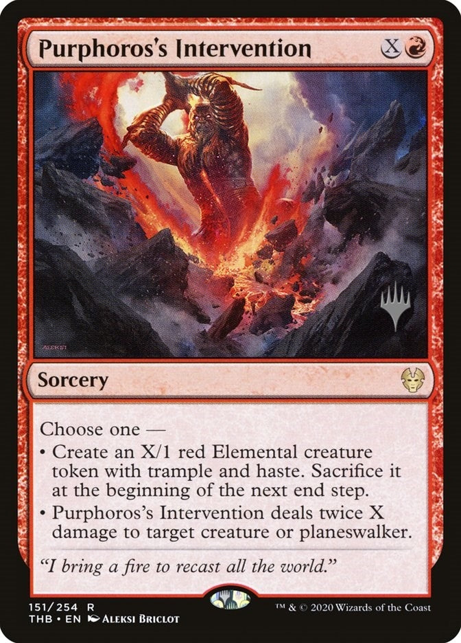 Image for Purphoros's Intervention (Promo Pack: Theros Beyond Death) (151) - Magic: The Gathering