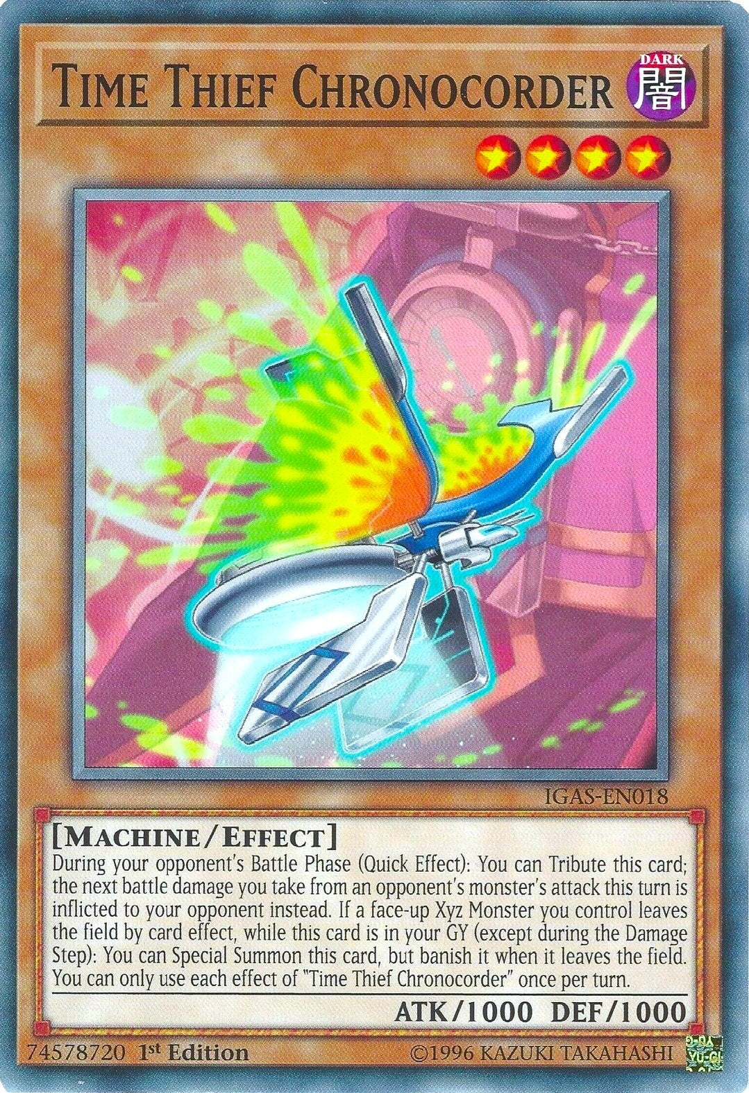 Image for Time Thief Chronocorder (Ignition Assault) (IGAS-EN018) - YuGiOh