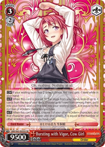 Image for Bursting with Vigor, Cow Girl (SR) (Goblin Slayer) (GBS/S63-E035S SR) - Weiss Schwarz