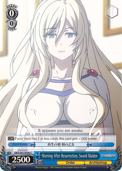 Image for Morning After Resurrection, Sword Maiden (Goblin Slayer) (GBS/S63-E090 C) - Weiss Schwarz