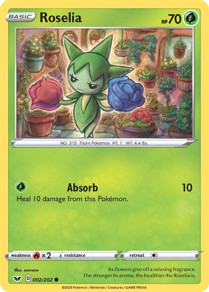 Image for Roselia (002) (SWSH01: Sword & Shield Base Set) (002/202) - Pokemon