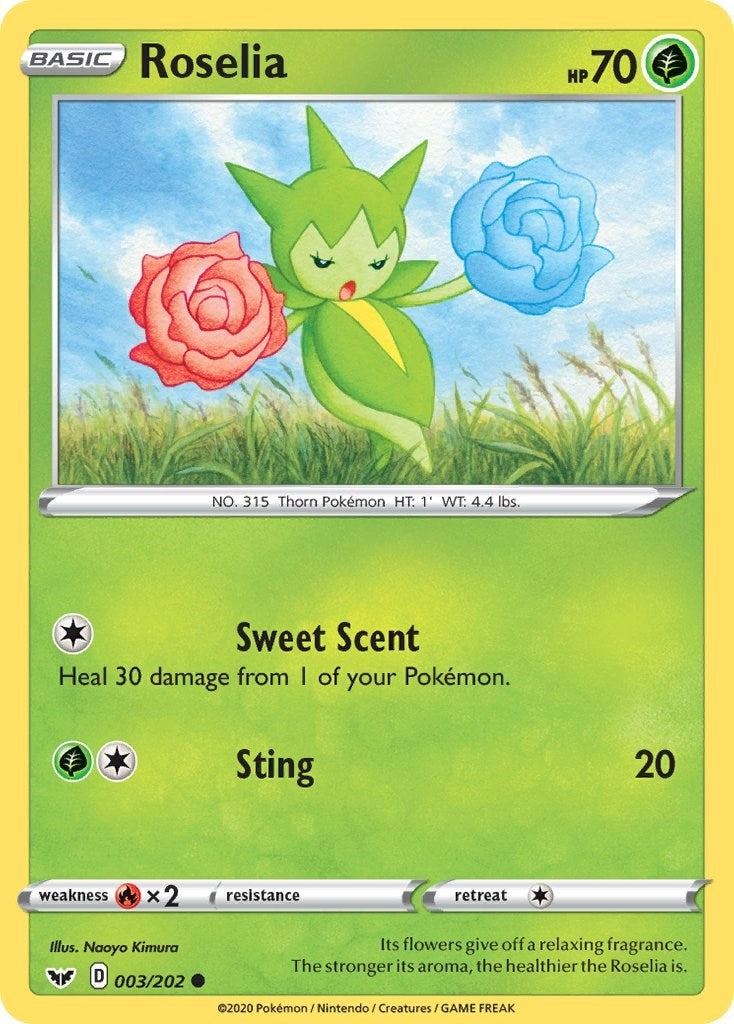 Image for Roselia (003) (SWSH01: Sword & Shield Base Set) (003/202) - Pokemon