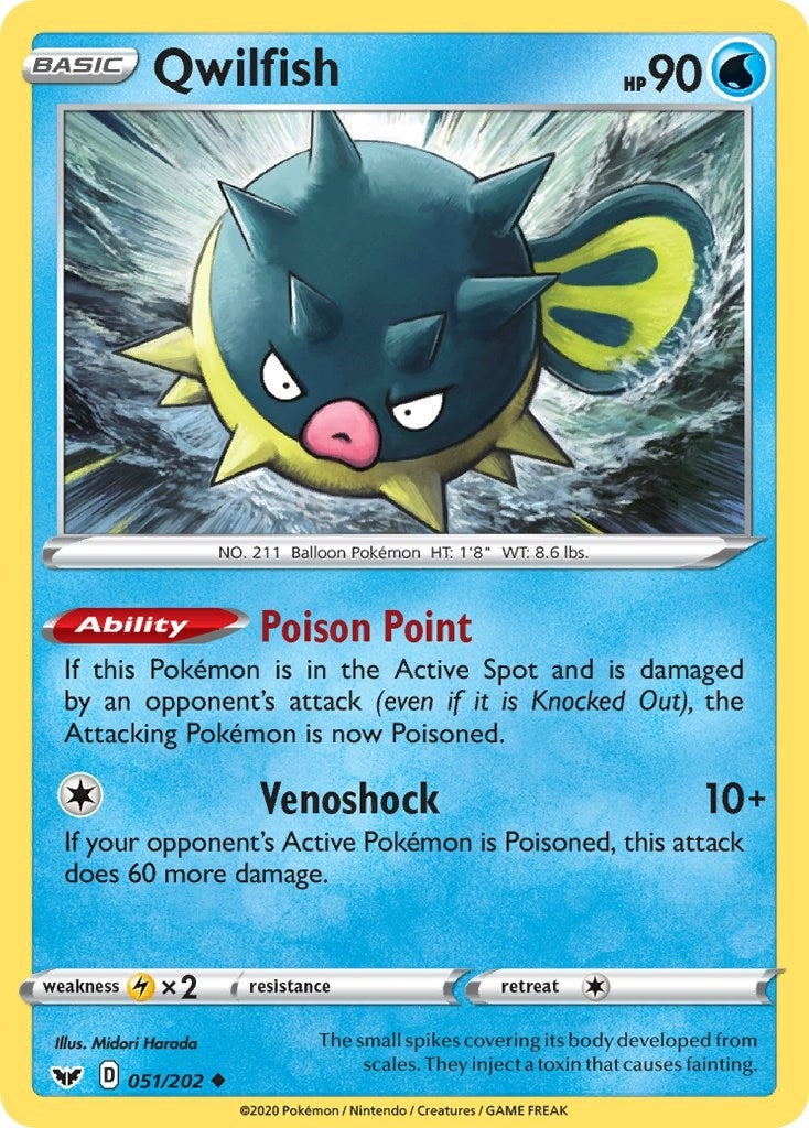 Image for Qwilfish (SWSH01: Sword & Shield Base Set) (051/202) - Pokemon