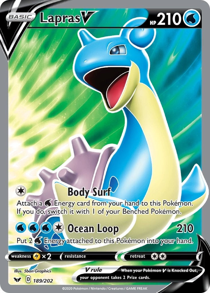 Image for Lapras V (Full Art) (SWSH01: Sword & Shield Base Set) (189/202) - Pokemon