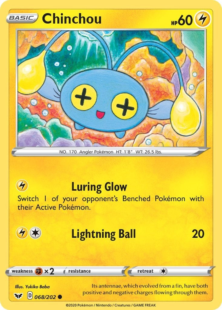 Image for Chinchou (068) (SWSH01: Sword & Shield Base Set) (068/202) - Pokemon