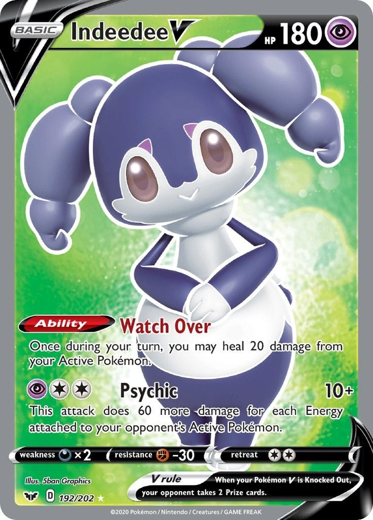 Image for Indeedee V (Full Art) (SWSH01: Sword & Shield Base Set) (192/202) - Pokemon