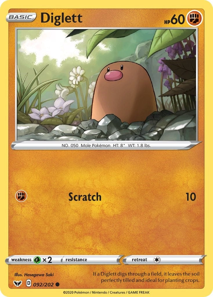 Image for Diglett (SWSH01: Sword & Shield Base Set) (092/202) - Pokemon